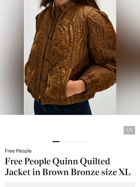 Free People Jackets & Blazers - Free People Quinn Quilted Jacket in Brown Bronze size XL